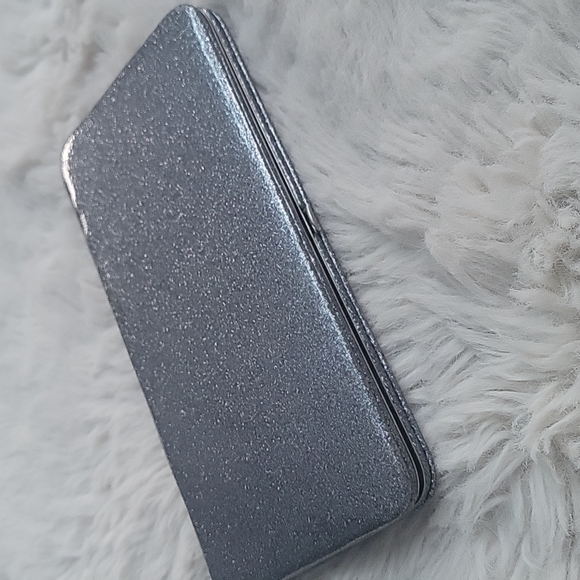 Handbags - Silver Glitter Clasp Wallet
